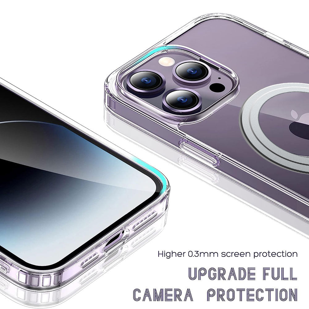 Magnetický průhledný kryt pro iPhone 14 Pro Max kompatibilní s MagSafe TPU PC ochranným krytem telefonu proti pádu Magnetický průhledný kryt pro iPhone 14 Pro Max kompatibilní s MagSafe TPU PC ochranným krytem telefonu proti pádu